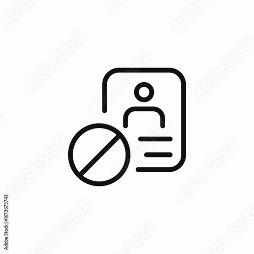 blocked resume icon icon sign vector