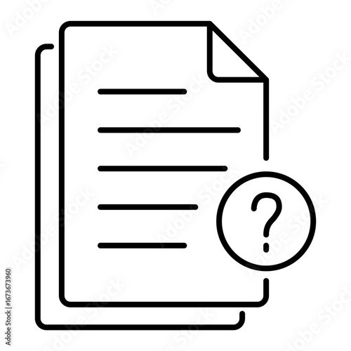Document with question mark icon indicating uncertainty or inquiry