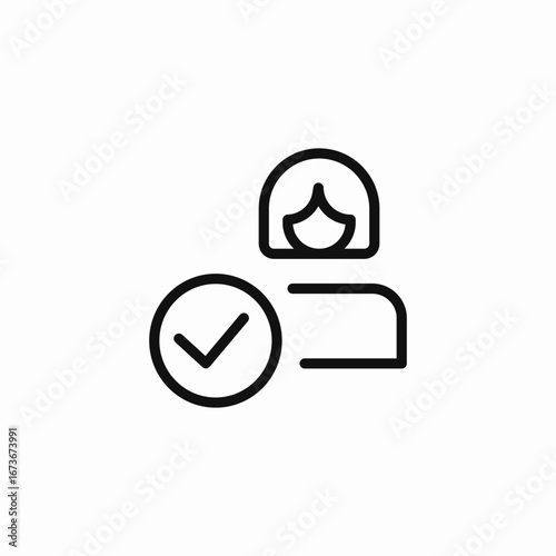 female user accepted icon sign vector