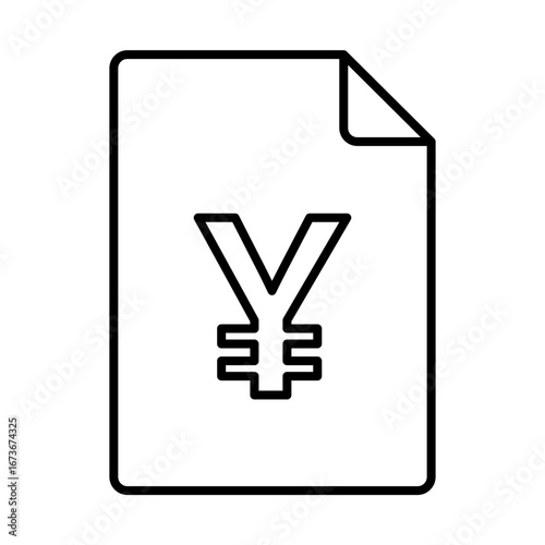 Document with yen symbol icon