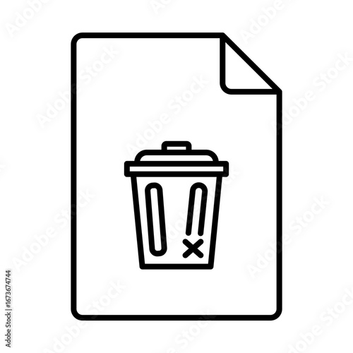 Document with trash can icon indicating deletion