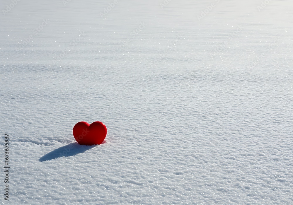 Fototapeta premium Crimson Hope in Winter's Embrace