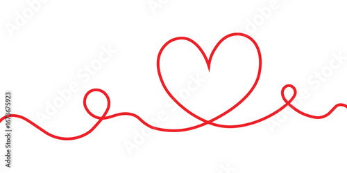 hand drawn doodle heart line scribble style vector icon. abstract continuous line heart doodle. symbol of love one line abstract minimalist doodle outline. vector illustration and transparent PNG