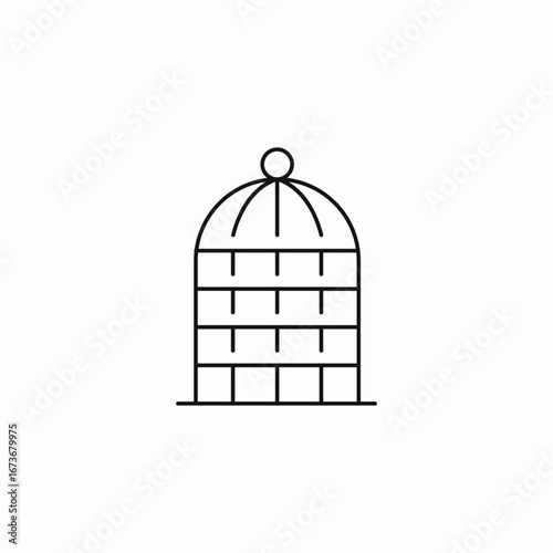 birdcage domed house icon sign vector