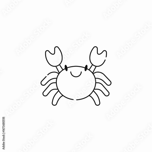 crab cute oceanic icon sign vector