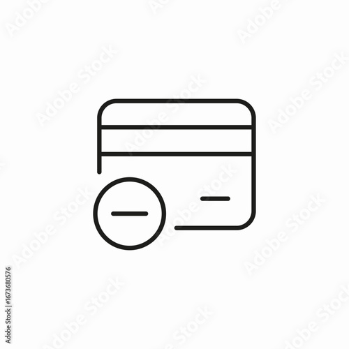 credit card remove icon sign vector