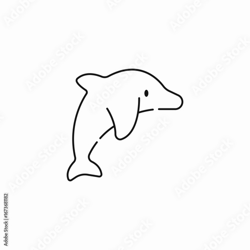 dolphin graceful aquatic icon sign vector