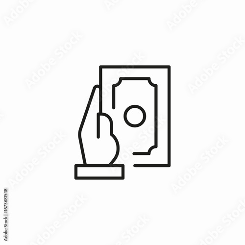 hand holding cash icon sign vector