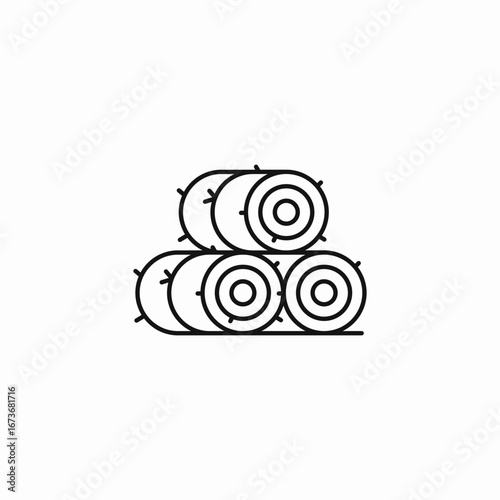 hay bale stack icon sign vector