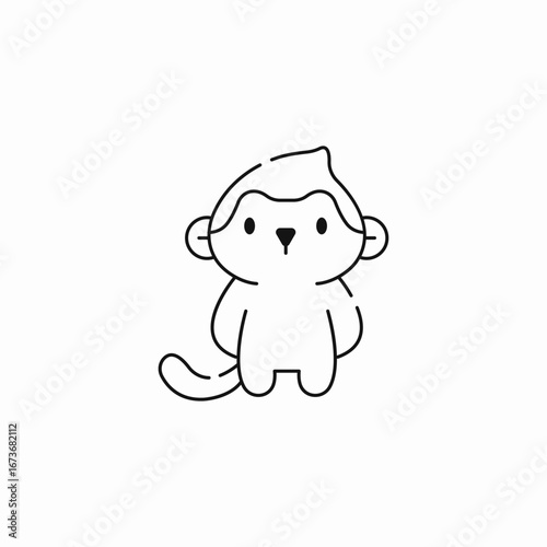 monkey tree dwelling icon sign vector