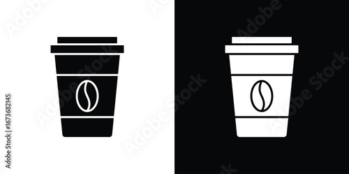coffee cup icon. The black silhouette vector