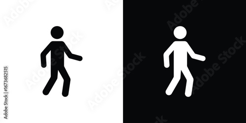 Walking icon. The black silhouette vector