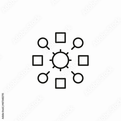 search data points icon sign vector