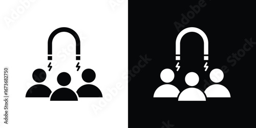 User engagement icon. The black silhouette vector