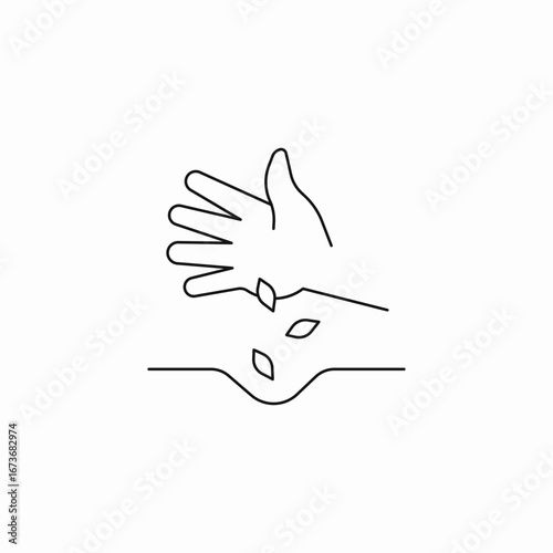 sowing seeds hand icon sign vector