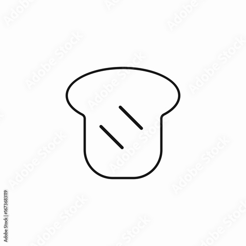 toasted bread slice icon sign vector
