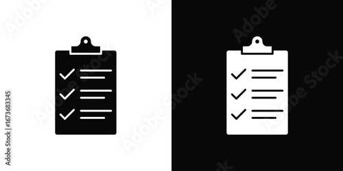 Task list icon. The black silhouette vector