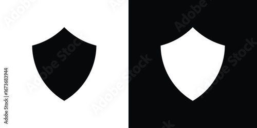 Shield icon. The black silhouette vector