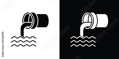 Sewage icon. The black silhouette vector