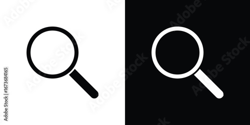 Search icon. The black silhouette vector