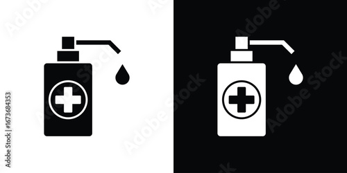 Sanitizer icon. The black silhouette vector