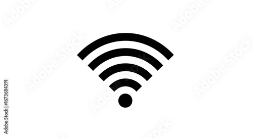 Simple Black Wireless Signal Icon.