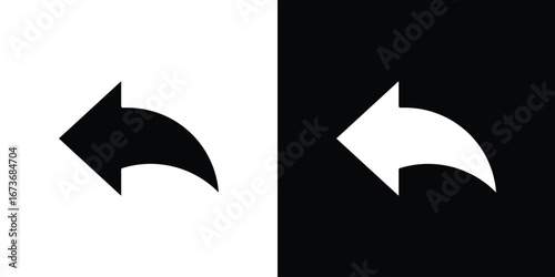 Reply icon. The black silhouette vector