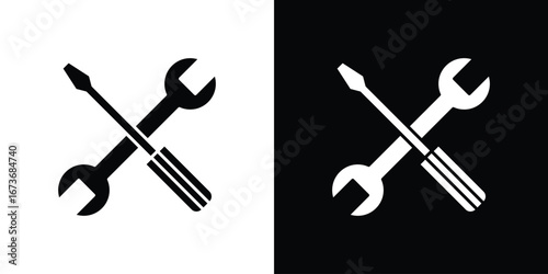 Repair icon. The black silhouette vector