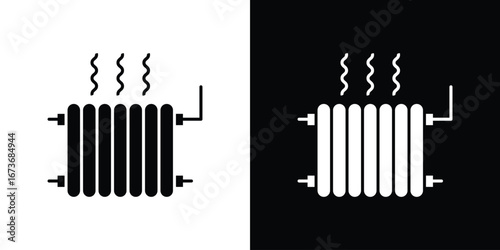 Radiator icon. The black silhouette vector