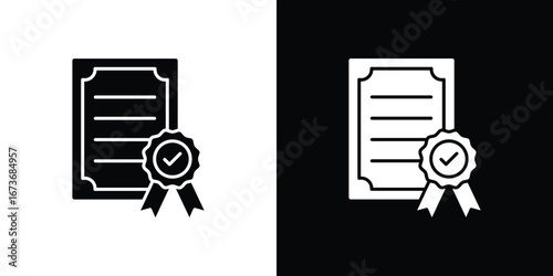 Qualification icon. The black silhouette vector