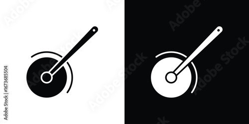 Pizza Slicer icon. The black silhouette vector