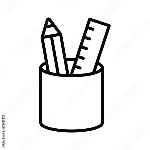 pencil holder icon vector design template simple and clean