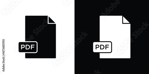 PDF file icon. The black silhouette vector