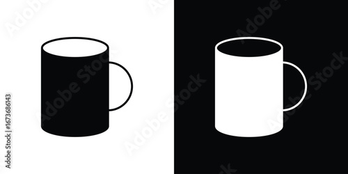 Mug icon. The black silhouette vector
