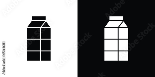 Milk carton icon. The black silhouette vector
