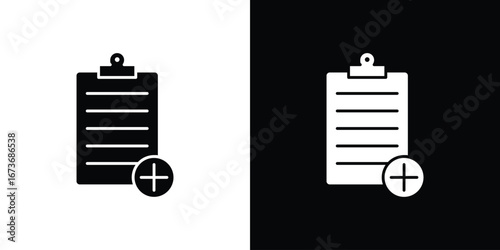 Medical report icon. The black silhouette vector