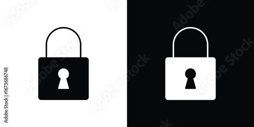 Lock icon. The black silhouette vector