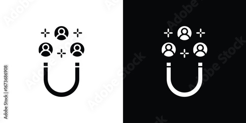 Lead generation icon. The black silhouette vector