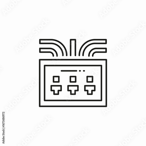 electrical outlet board icon sign vector