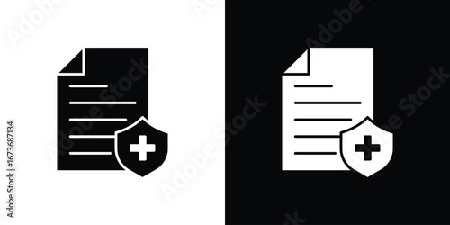 Insurance Claim icon. The black silhouette vector