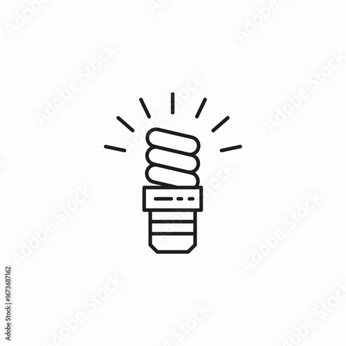 fluorescent light bulb icon sign vector