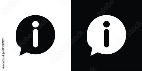 Info icon. The black silhouette vector