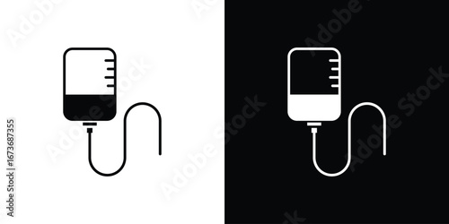 IV bag icon. The black silhouette vector