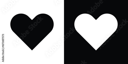 Heart icon. The black silhouette vector