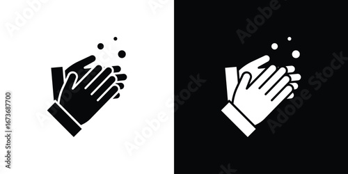 Handwashing icon. The black silhouette vector