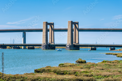 The Kingsferry Bridge that links the Isle of Sheppey to Kent in the South East of England