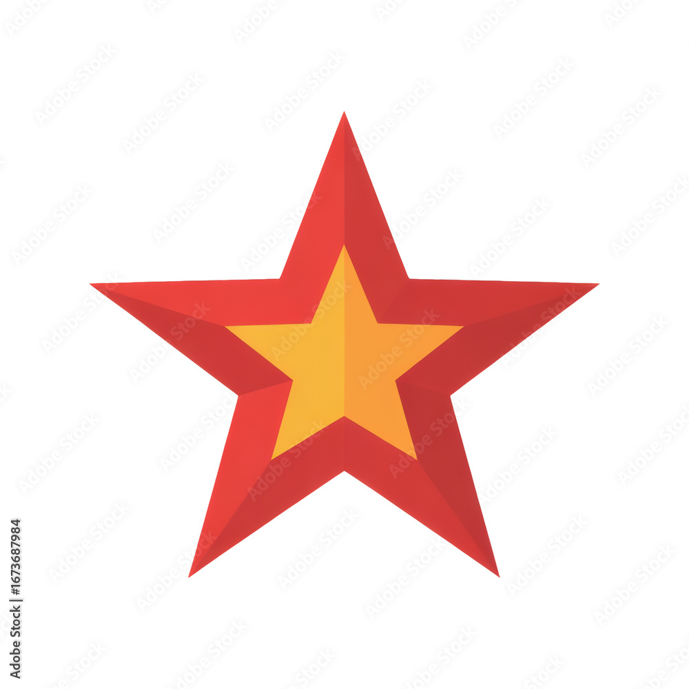 Obraz premium Flat vector icon depicting a vibrant red and golden star, representing the national symbol of Vietnam