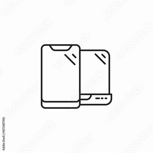 mobile laptop sync icon sign vector