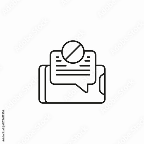 mobile message block icon sign vector