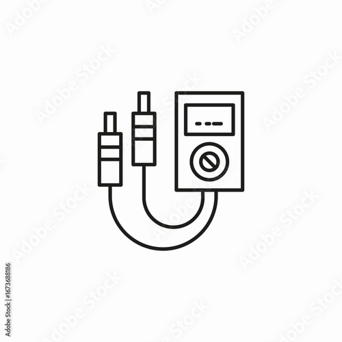 multimeter voltage tester icon sign vector